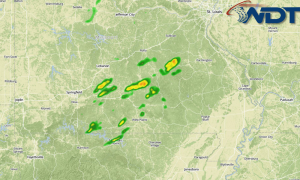 Thunderstorms Developing Over Portions of Missouri and Arkansas