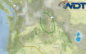 Showers and Thunderstorms Developing Across the Northern Rockies