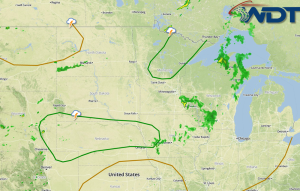 Thunderstorms Developing Across the Northern Plains