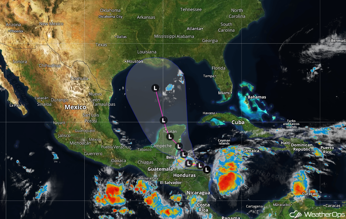 Forecast Track of Disturbance Near the Gulf