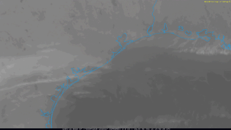 FIre Hot Spots on GOES16 Short Wave Infrared