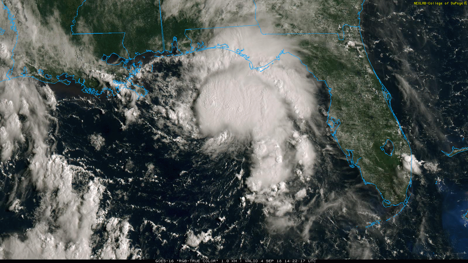 Tropical Storm Gordon on Satellite