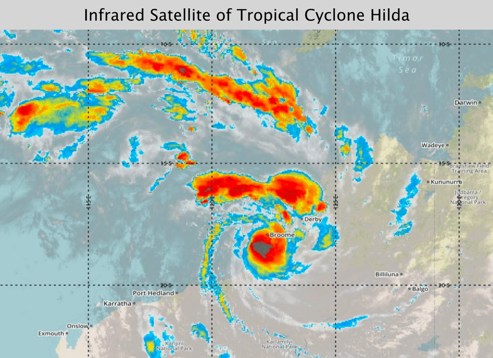 Infrared Satellite of Tropical Cyclone Hilda
