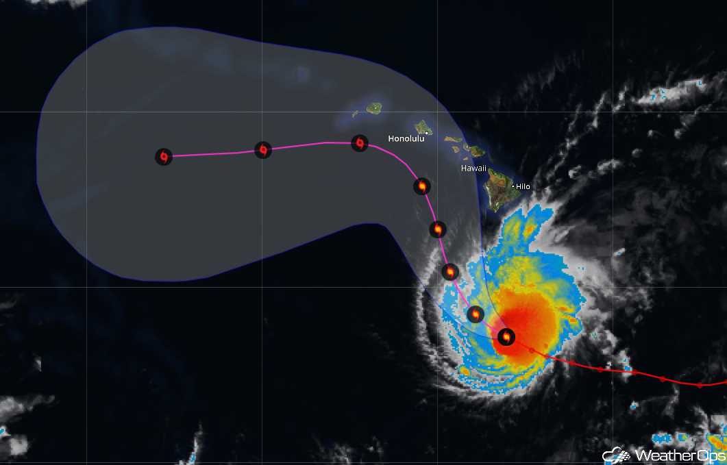 Forecast Path for Hurricane Lane