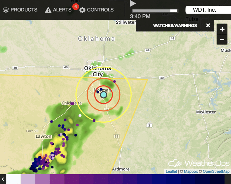 WeatherOps Lightning Alert Range Rings