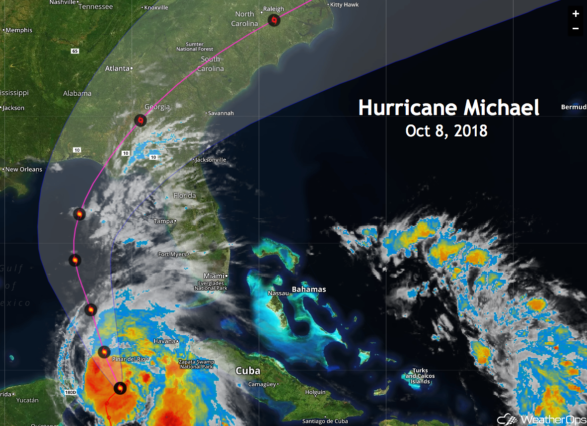 Forecast Track of Hurricane Michael