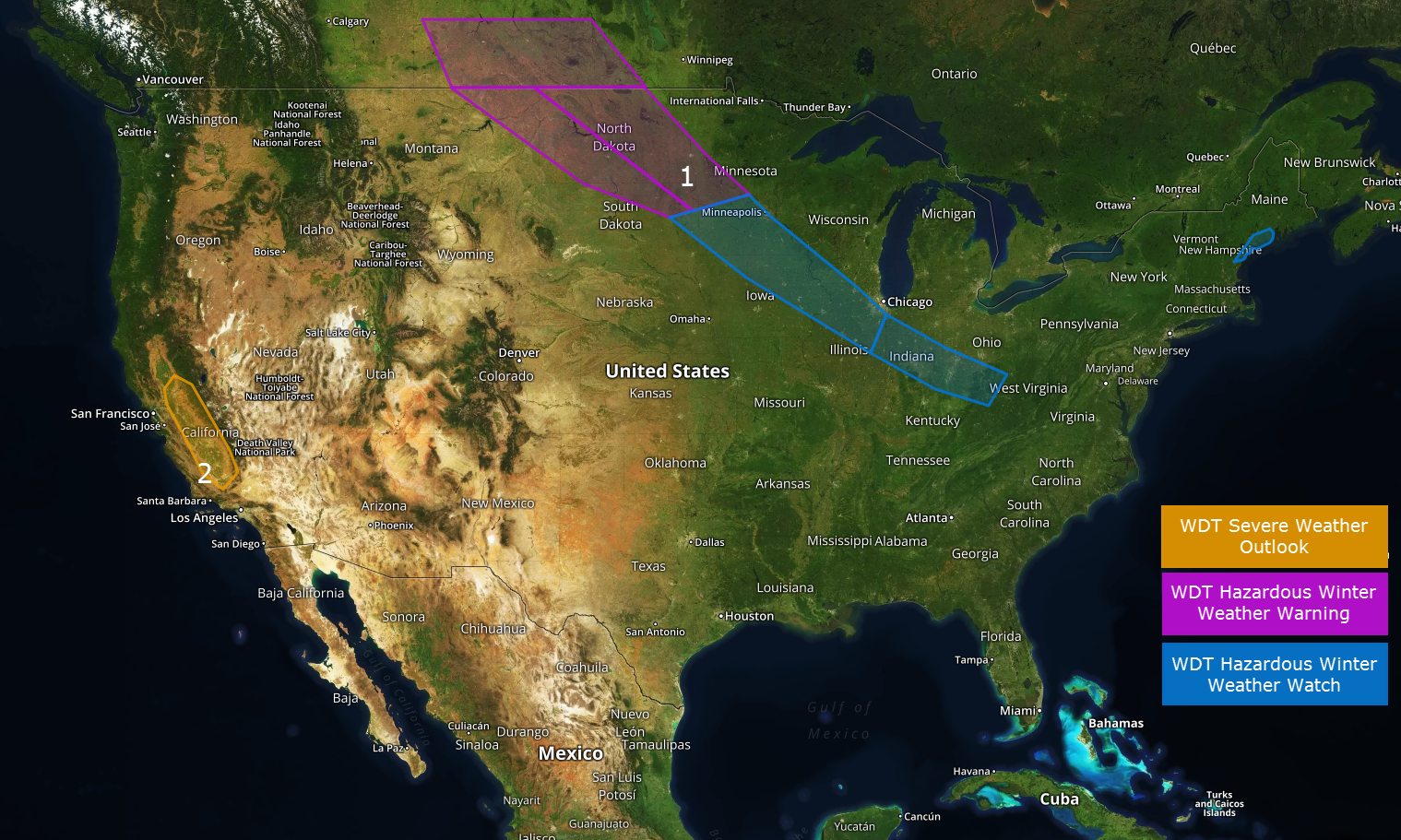 National Weather Summary Map 3-22-18