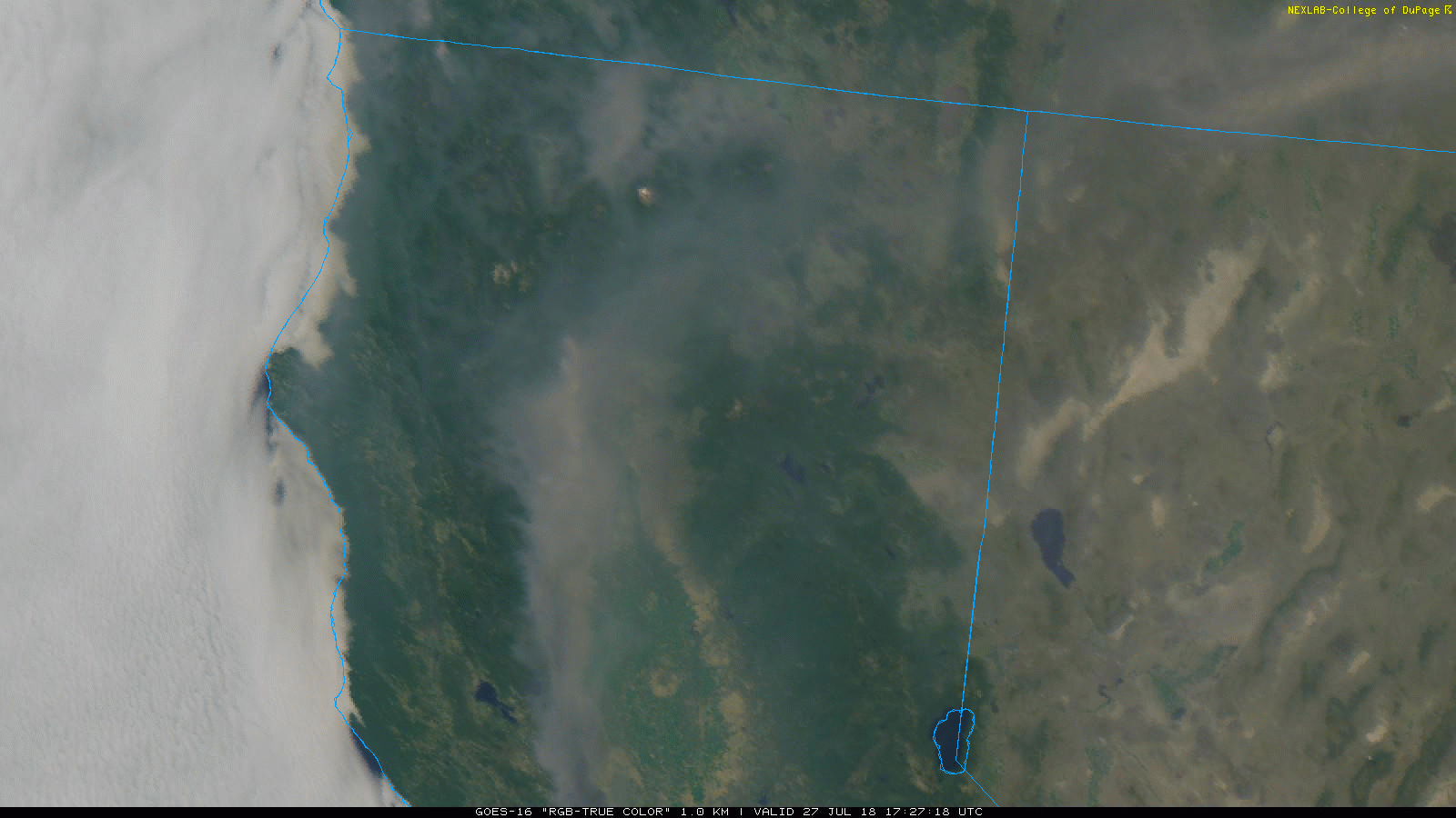 Carr Fire on Satellite -July 27, 2018