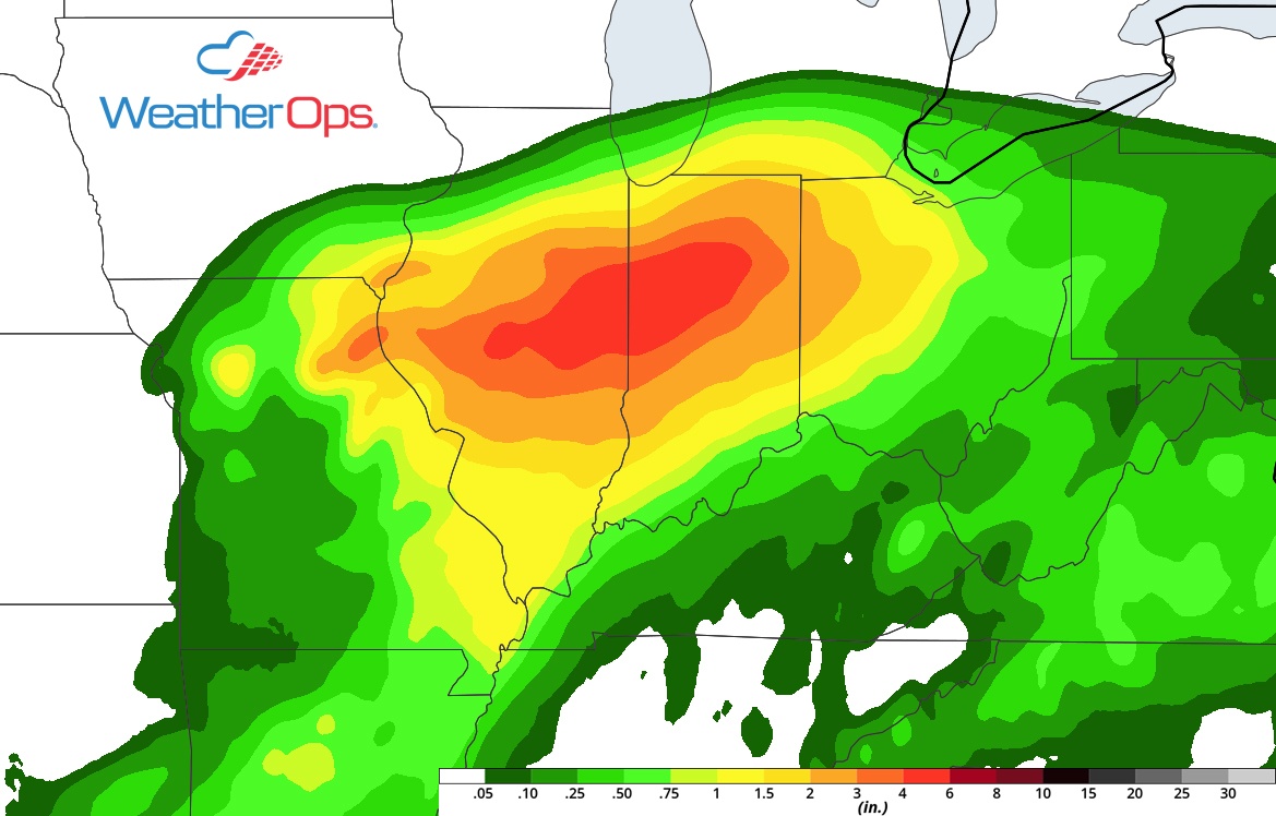 WeatherOps Rainfall for Saturday, Sept 8