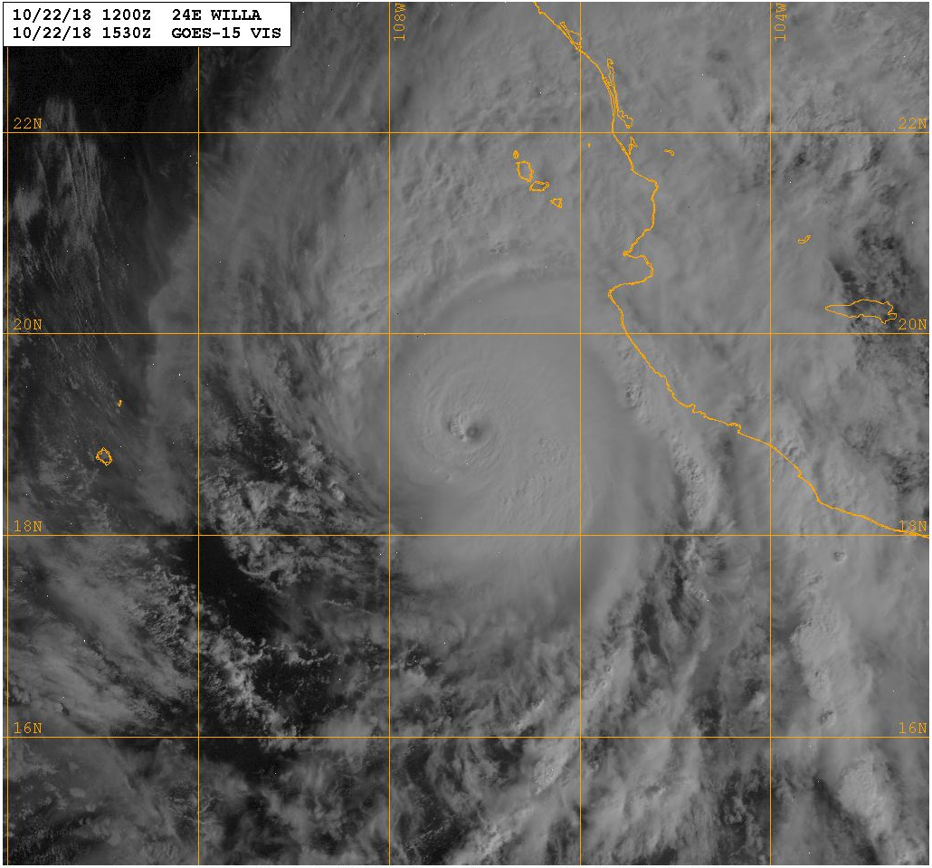 Visible Satellite of Hurricane Willa