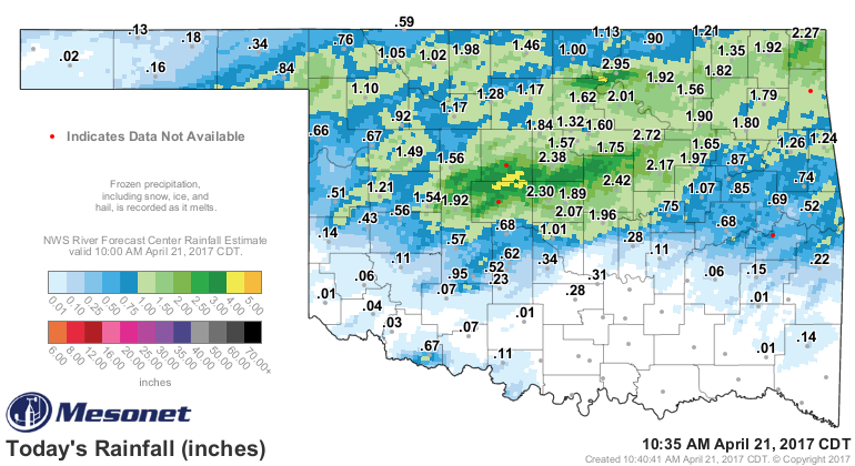 Oklahoma Mesonet Rainfall Totals