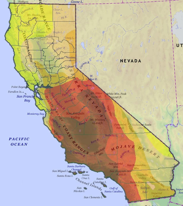 California Drought Over Mountains
