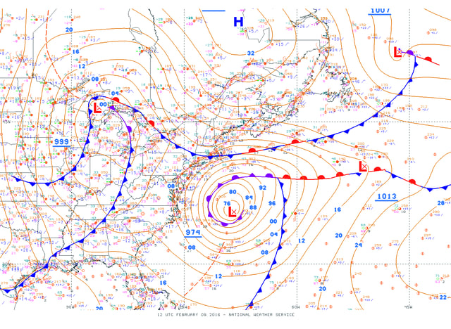 NWS Analysis of Low on Feb 8