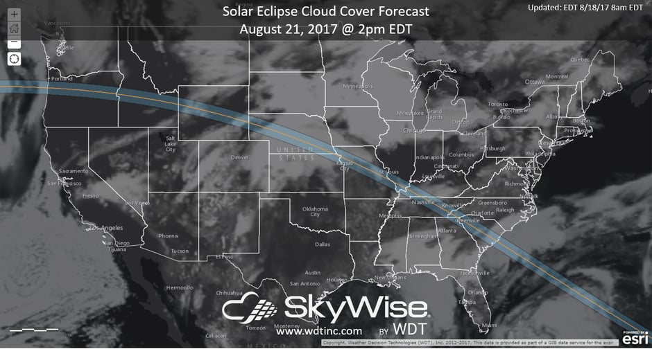 Eclipse Cloud Cover for August 21, 2017