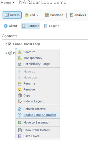 Enabling time, so data service can be animated