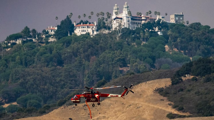 Fire near Hearst Castle