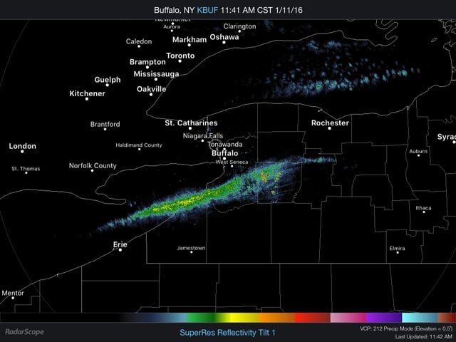 Close-up View of Lake Effect Snow