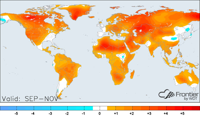 Global Forecast Temps for Sept-Nov