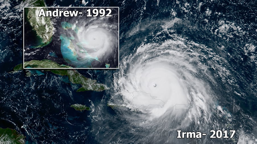 Irma's Size Compared to Andrew's