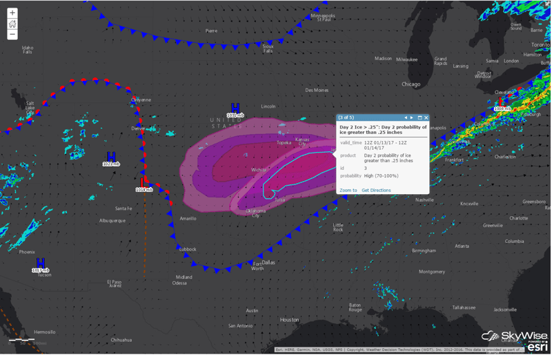 Winter Storm in Central Plains - January 13, 2017