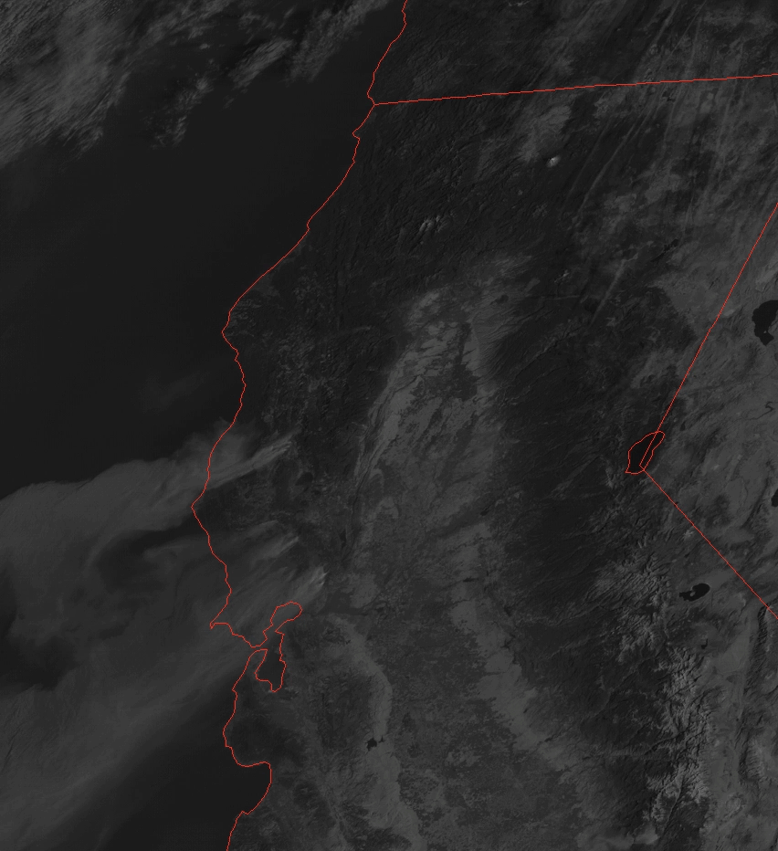 GOES-16 Imagery of CA Wildfires - October 9, 2017