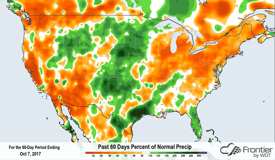 Frontier Weather- Past 60 Days Percent of Normal Precipitation