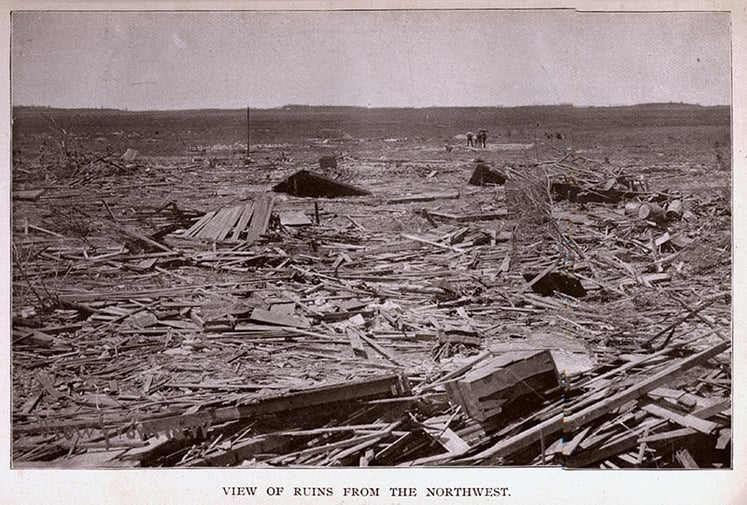 1893 Tornado Damage in Pomeroy, Iowa