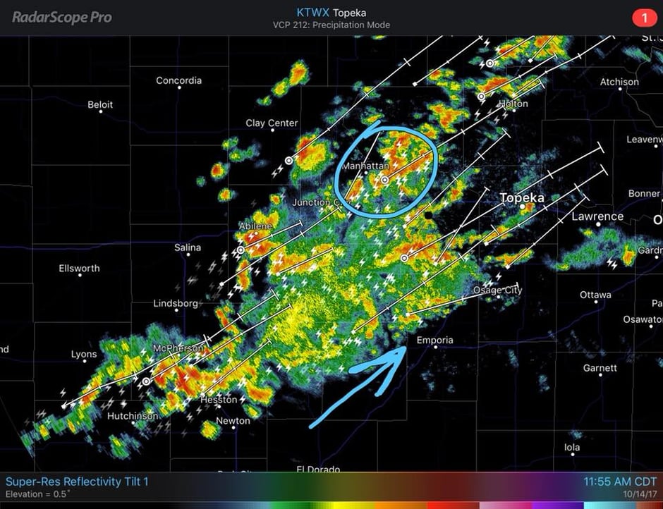 RadarScope Image from TCU vs KSU Game Delay