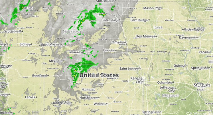 Central Plains Radar and Satellite 9/12/16 1:37pm CDT