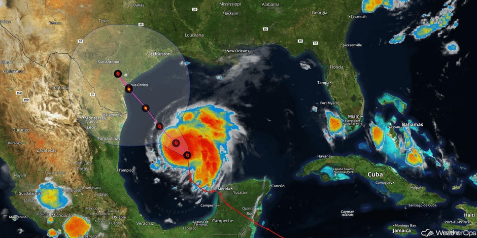 Harvey Satellite and Forecast Track 8/24/17