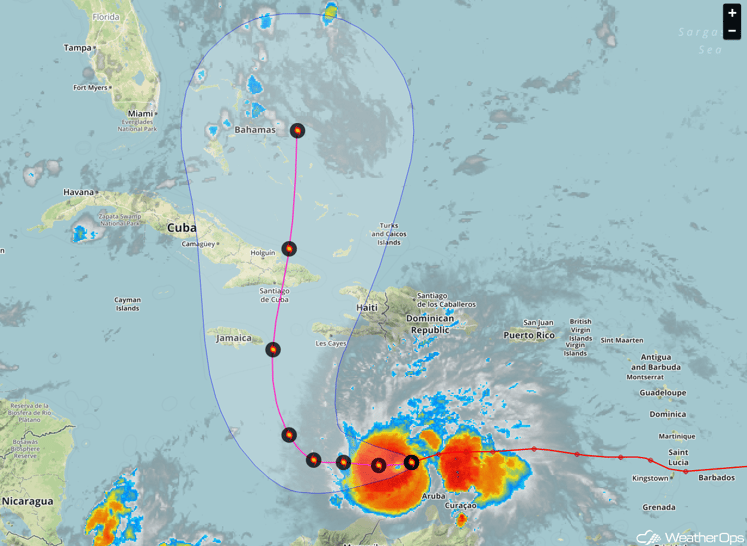 Forecast Track for Hurricane Matthew