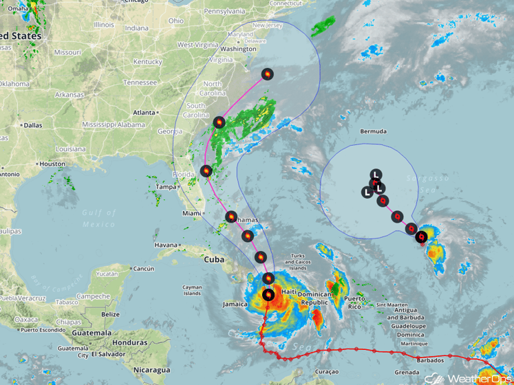 Forecast Track for Hurricane Matthew
