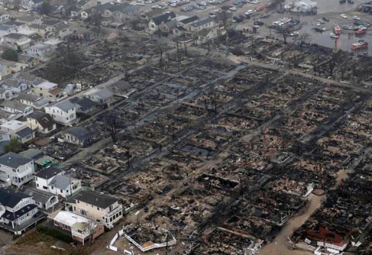 Fire Damage from Hurricane Sandy (credit: NY Daily News)