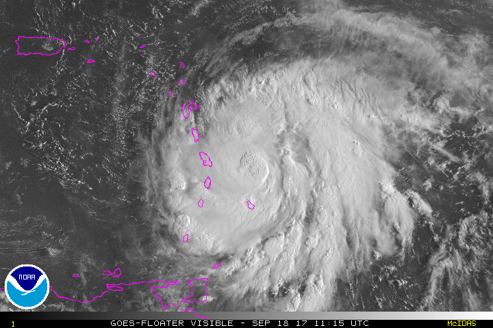 Hurricane Maria- Visible Satellite- Sept 18, 2017
