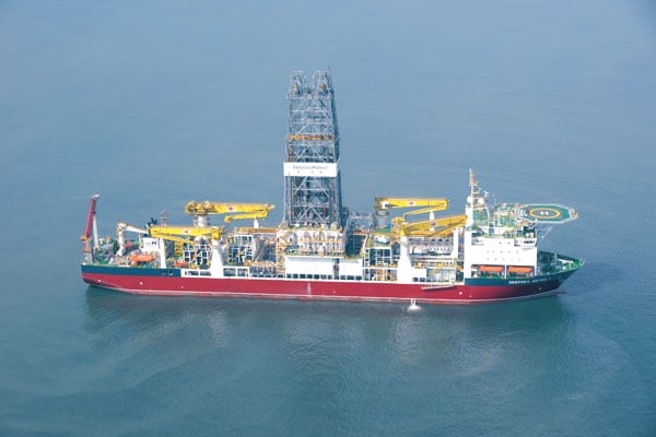 A Drill Ship with Dynamic Positioning  (Courtesy: bladeoffshore.com)