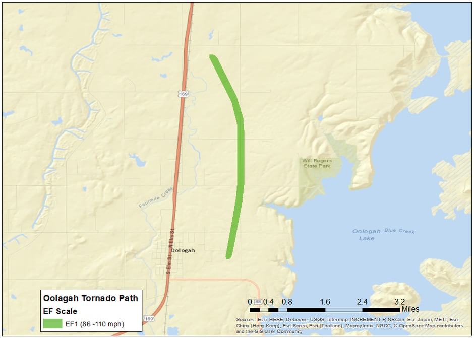 Oolagah Tornado Path