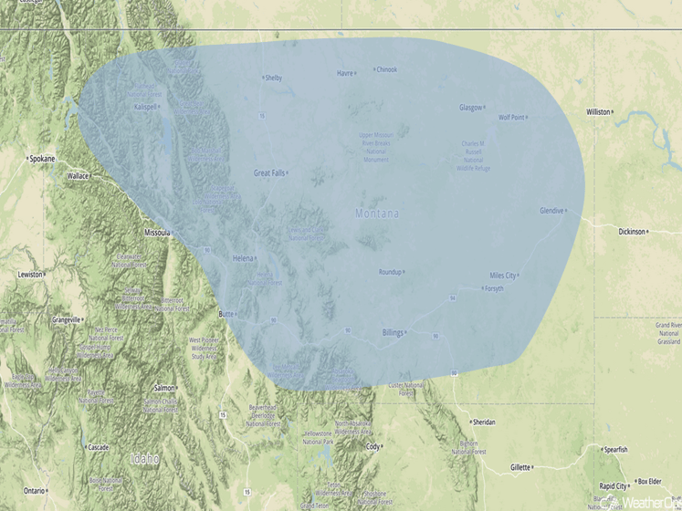 Snowfall Outline for Monday, October 10, 2016