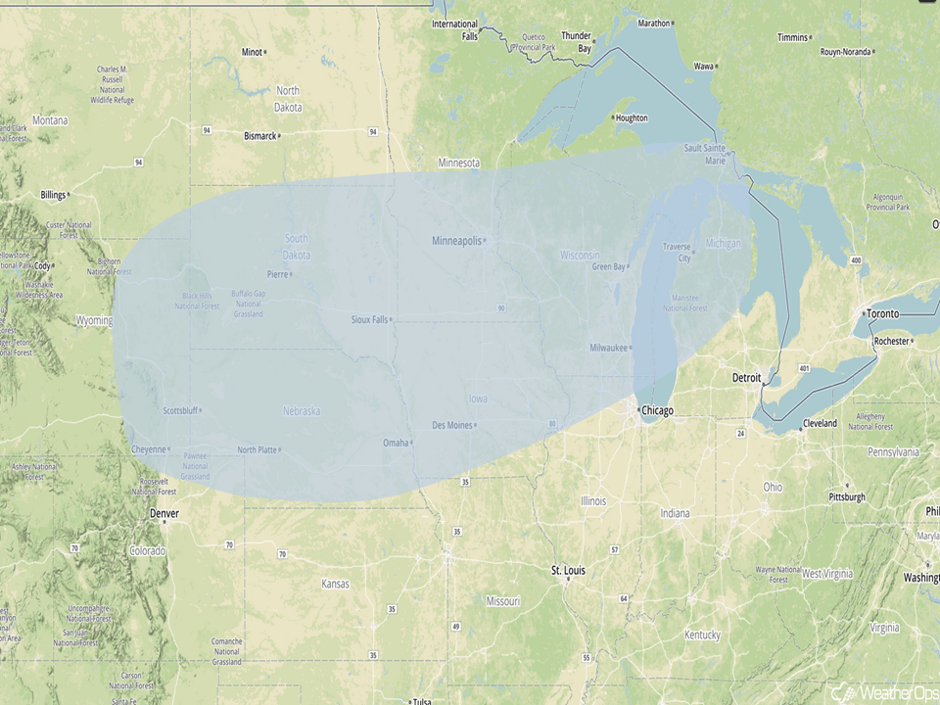 Significant Snowfall Risk Outline for Thursday, February 23, 2017