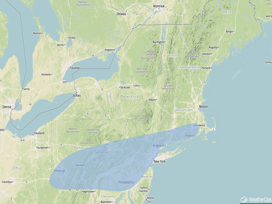 Significant Snowfall Risk Outline for Friday, March 10, 2017