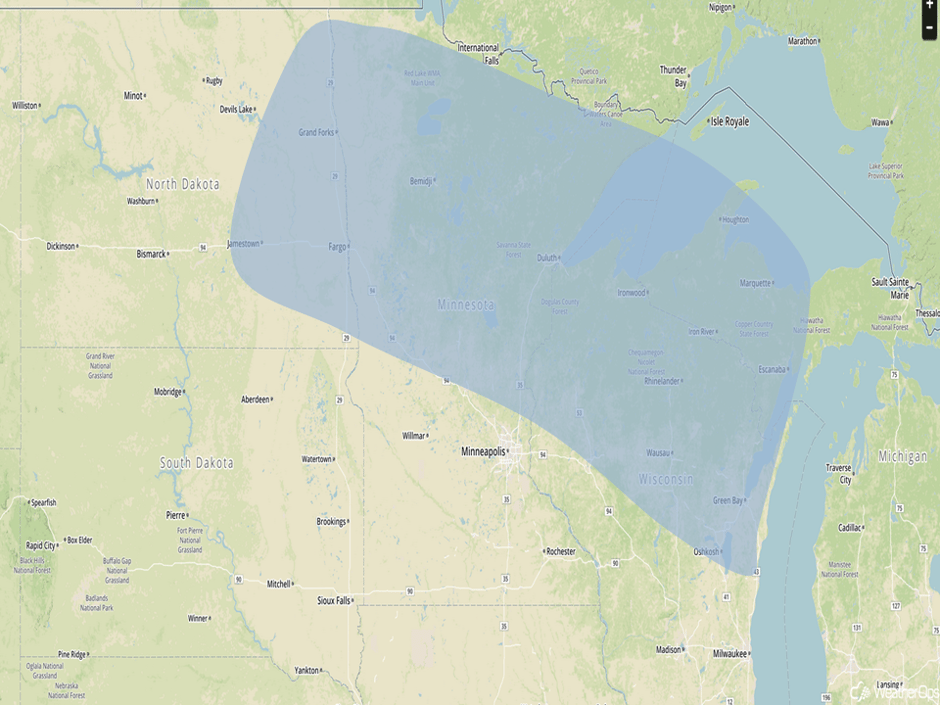 Significant Snowfall Risk Outline for Wednesday, December 21, 2016