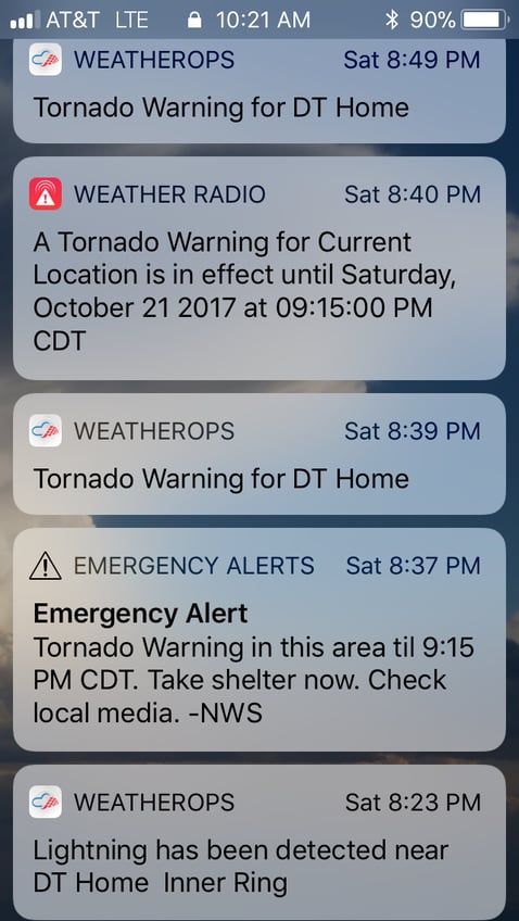 Tornado Alerts from Saturday, October 21, 2017