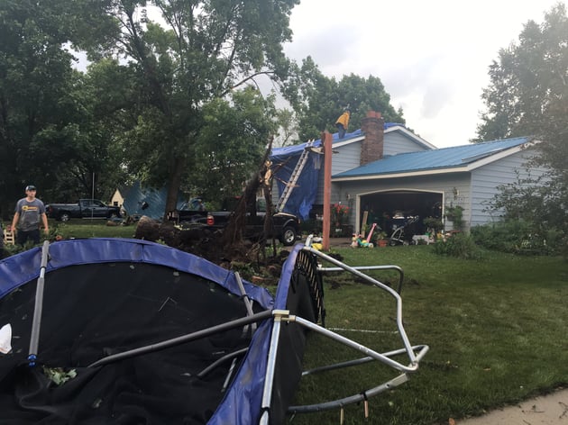 Tornado damage in Litchfield, Minnesota