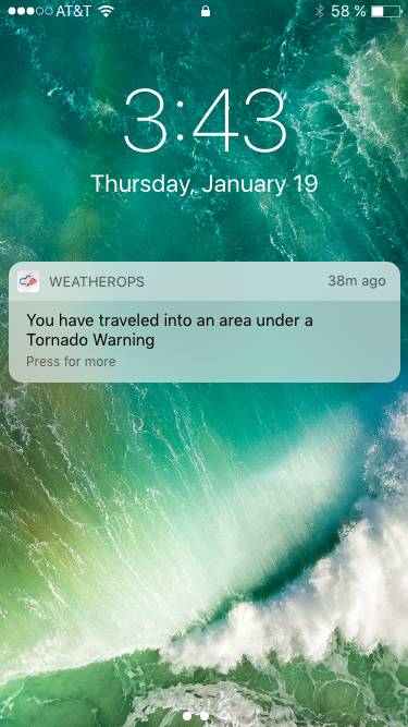 Tornado Warning Travel Alert