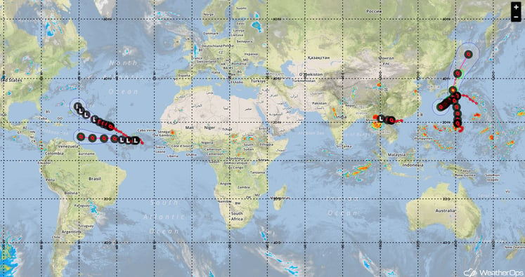  All active WDT tropical systems