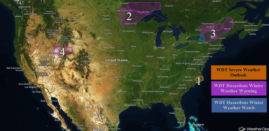 US Hazards for Tuesday, January 3, 2017