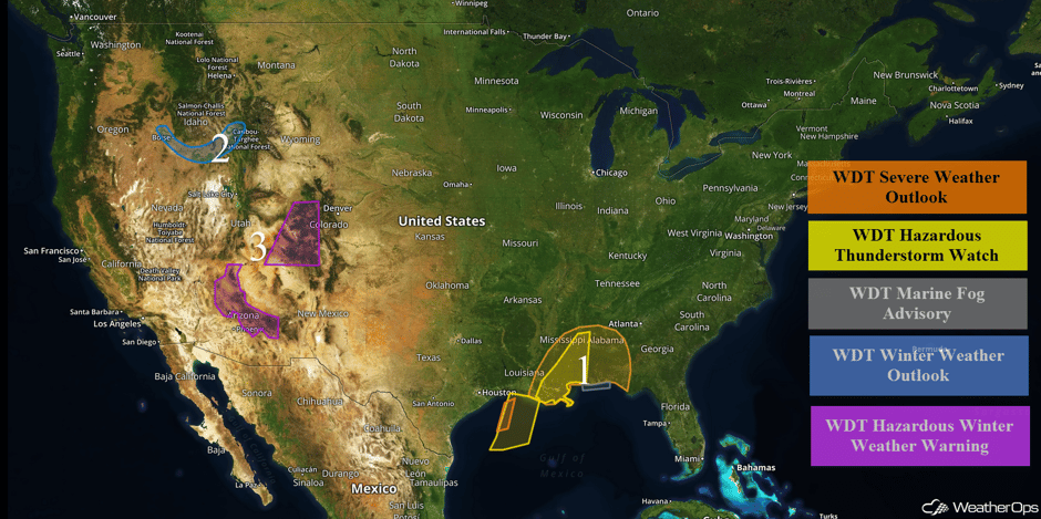 US Hazards for Thursday, January 19, 2017