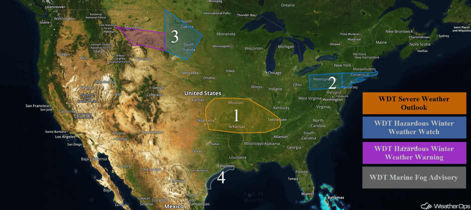 US Hazards for Thursday, March 9, 2017