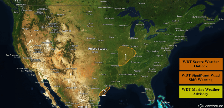 US Hazards for Tuesday, October 10, 2017