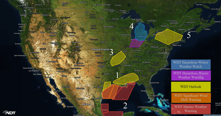 US Hazards Monday, February 22, 2016