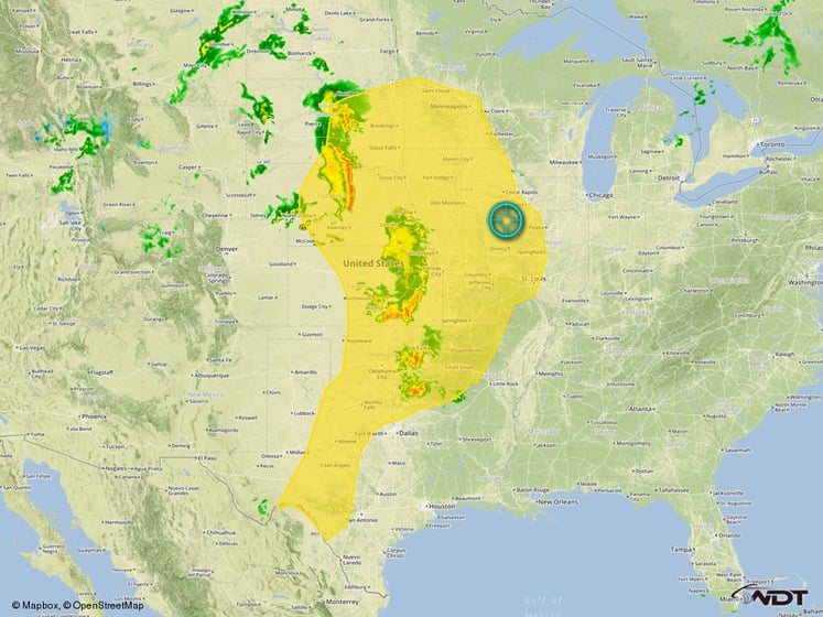 Severe Thunderstorm Risk Outline for Wednesday, May 25, 2016